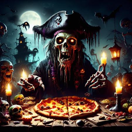 00339-[number]-3073912376-((realistic,digital art)), (hyper detailed),donmcr33pyn1ghtm4r3xl  Zombie Pirate, Demonic, Witch Hat Pizza, Candlelit, ,  _lora_.png